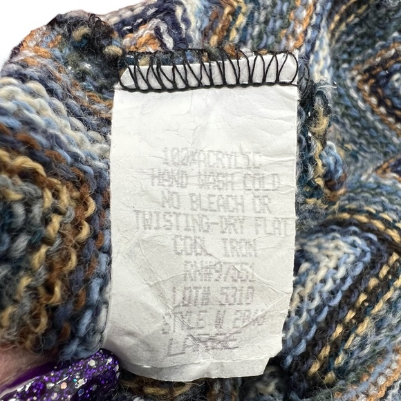 SWEET PEA BY STACY FRATI CHEVRON KNIT BOHEMIAN WIDE FLARE BOTTOM LEG PANTS - Picture 6 of 9